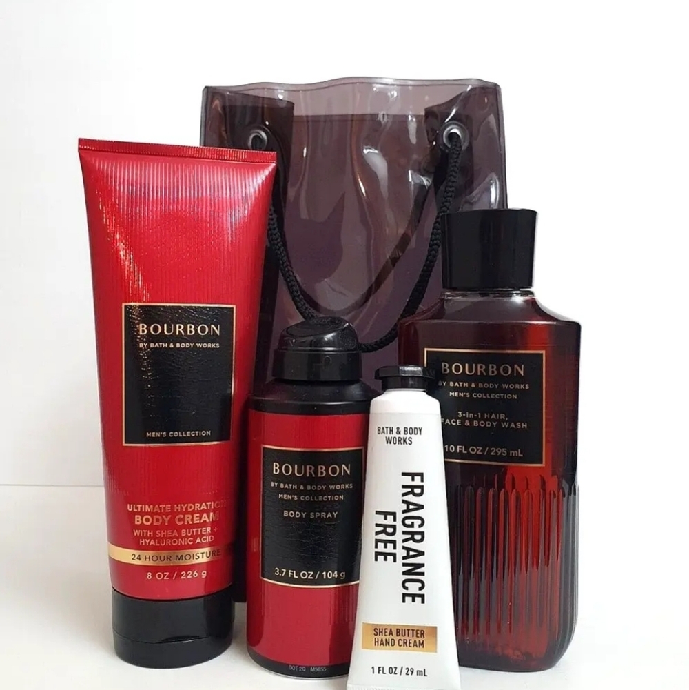 Bath & Body Works 5 Pc Bourbon Gift Bag Set